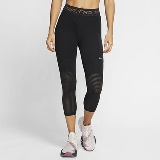 Leggings Nike Pro Crop Dama Negrii Metal Argintii | IWST-84079